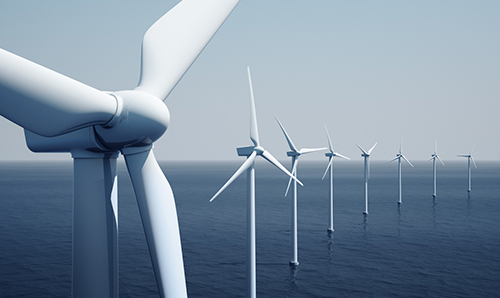 Wind turbines in the ocean