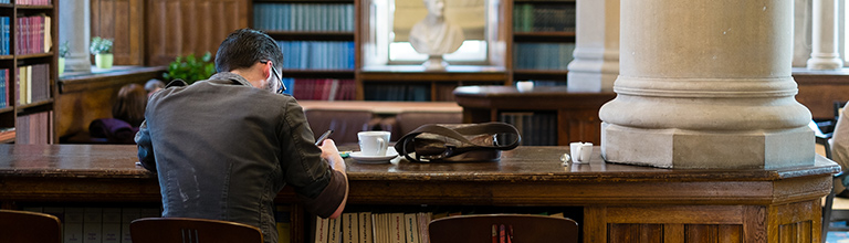 A student working hard in Christie's Bistro